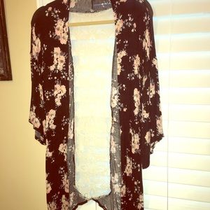Floral Cardi with Lace Back Detailing